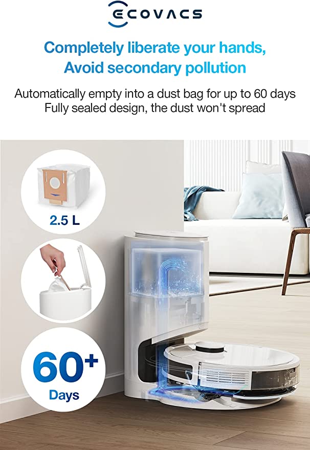 ECOVACS DEEBOT N8+ 3in1 Robot Vacuum Cleaner,with dTOF Laser Detecti