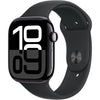 Apple Watch Series 10 46mm Jet Black Aluminium Case GPS + Cellular Sport Band (M/L)[Black] MWY43ZP/A