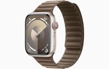 Apple Watch Series 9 GPS + Cellular, 45-mm Starlight Aluminium Case with Taupe Magnetic Link — M/L (MRQG3ZP/A)