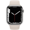 Apple Watch Series 7 45mm Silver Stainless Steel Case with Sport Band GPS + Cellular (MKJV3X/A)