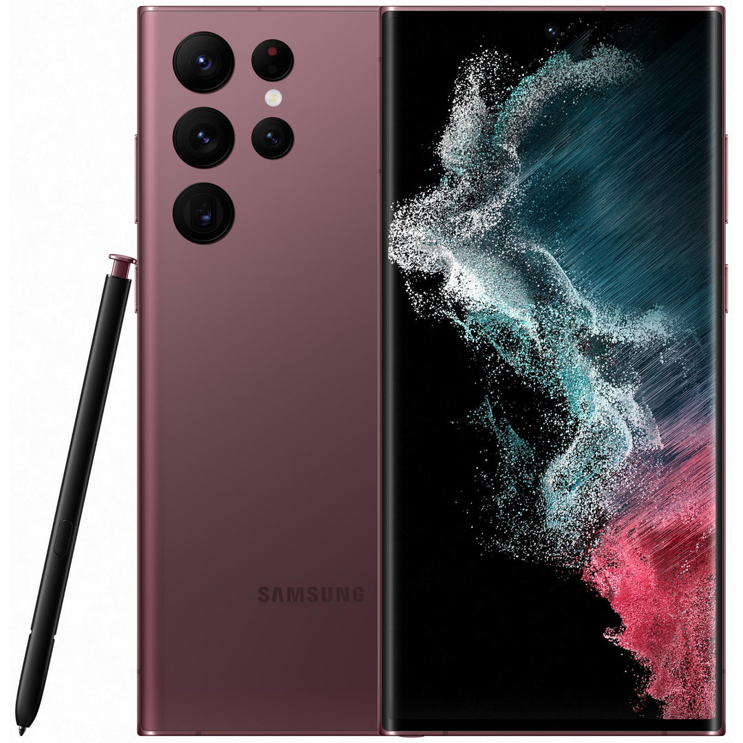 Samsung Galaxy S22 Ultra 5G 128GB (Burgundy) (SM-S908EDRAATS) NEW NEVER USED OPEN BOX