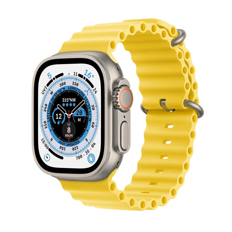 Apple Watch Ultra 49mm Titanium Case GPS + Cellular Ocean Band (Yellow) (MNHG3ZP/A)