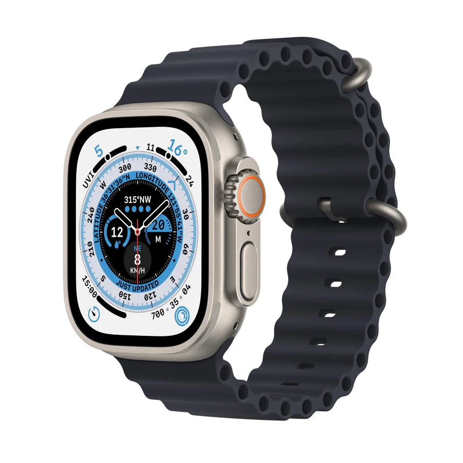 Apple Watch Ultra 49mm Titanium Case GPS + Cellular Ocean Band (Midnight) (MQFK3ZP/A)